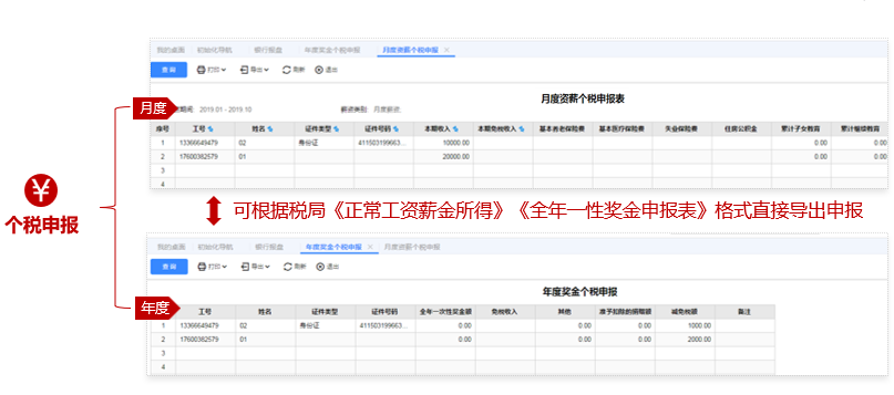 用友薪资管理个税申报