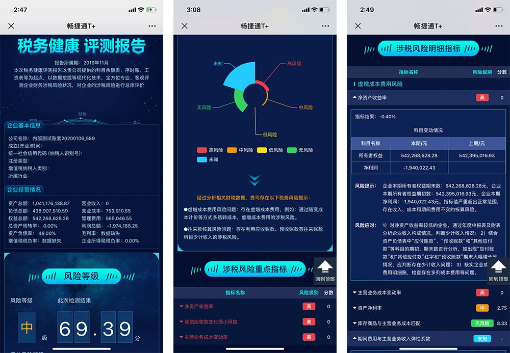 用友软件税务健康报告